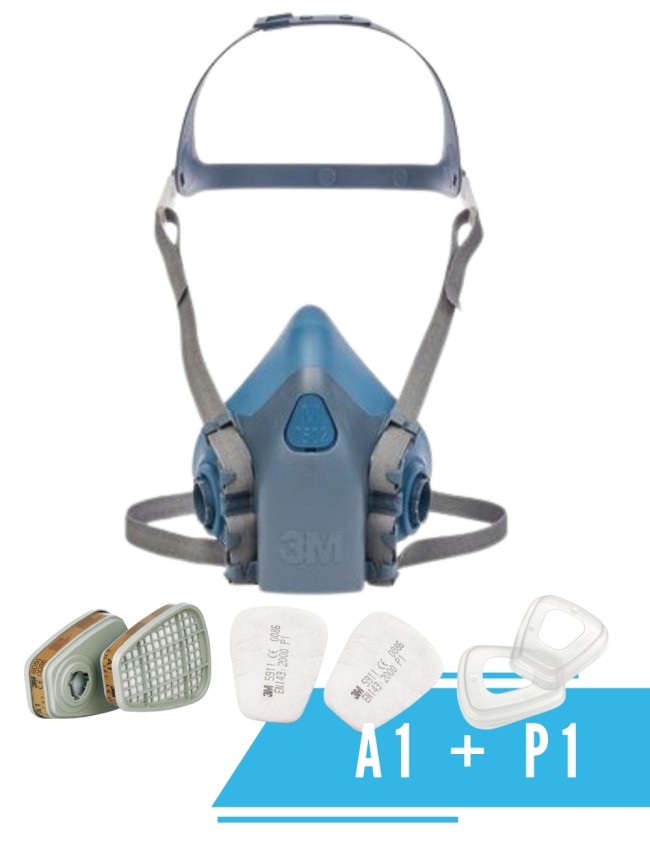 Бояджийска полумаска 3M 7500 комплект A1 + P1